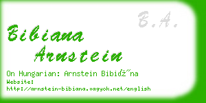 bibiana arnstein business card